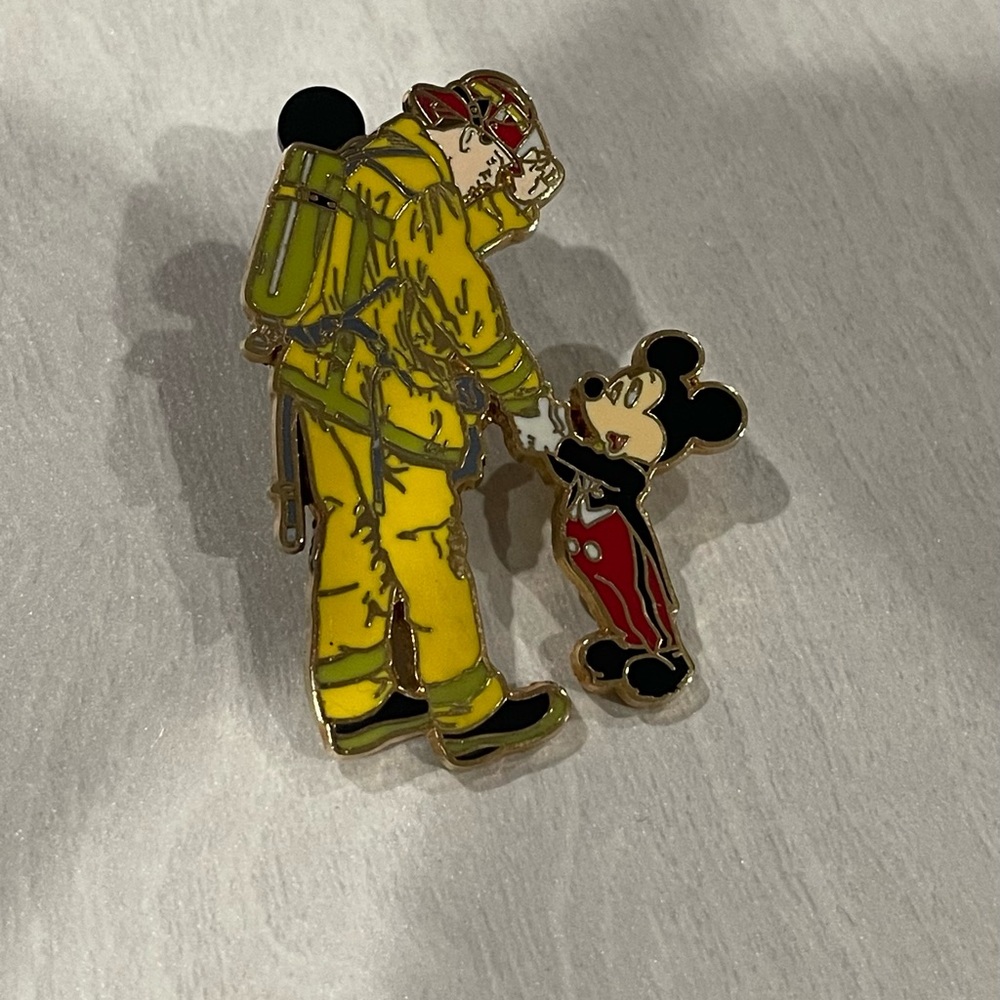 Mickey Shaking Hands with a Firefighter/Fireman